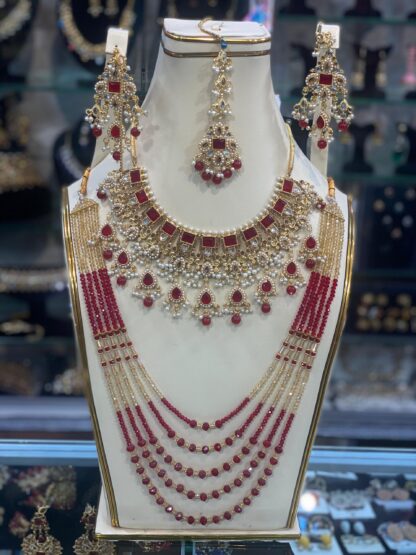 Exquisite Bridal Long Mala Necklace Set