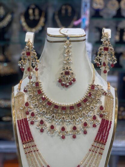 Exquisite Bridal Long Mala Necklace Set