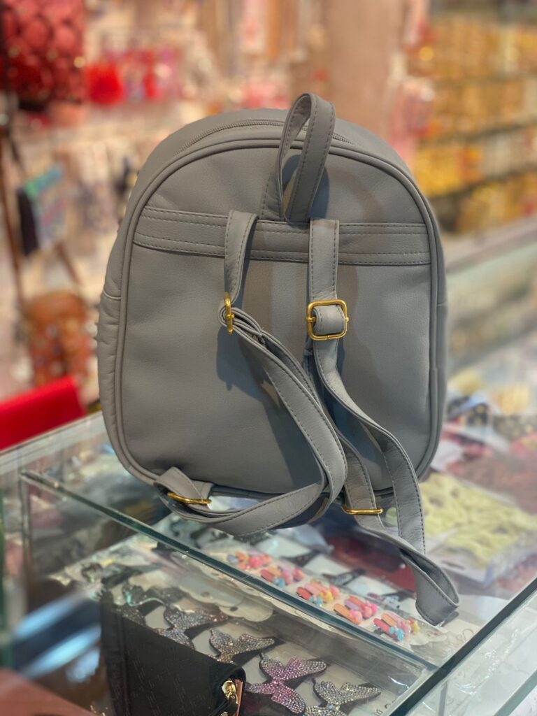 Cat Face Gray Backpack Back