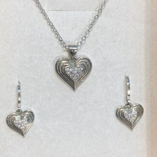 Clustered Hearts Pendant and Earring Set