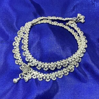 Silver Chime Anklet with Secure Screw Lock