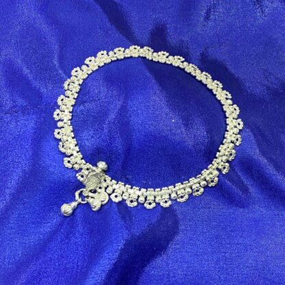 Silver Chime Anklet with Secure Screw Lock