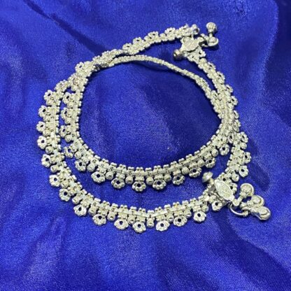 Silver Chime Anklet with Secure Screw Lock