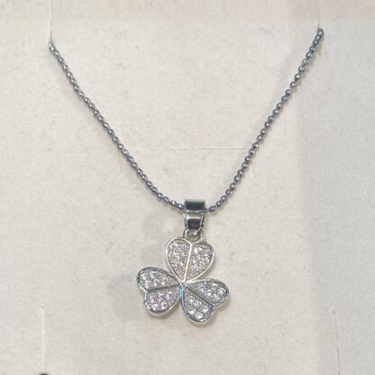 Three-Leaf Clover Pendant and Earring Set for Women