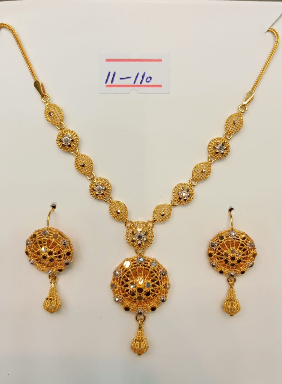 1 Tola 21k Gold Necklace and Earring Set 1 Tola 21k Gold Necklace and Earring Set - Image 2