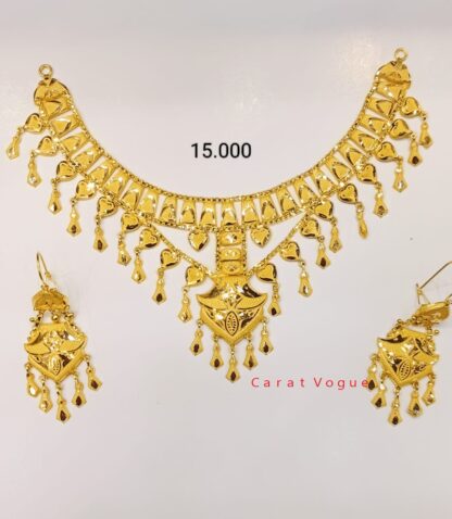 21k Gold Double Halo Pakistani Inspired Wedding Set