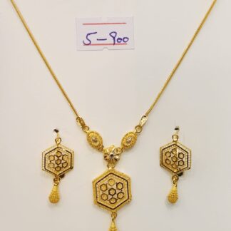 Crescent Moon Gold Necklace & Earrings Set