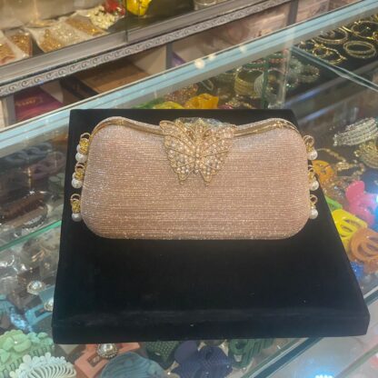 Golden Butterfly Bridal Clutch - Image 2