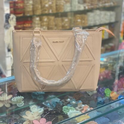 Plain Tan Leather Trapunto Tote Bag