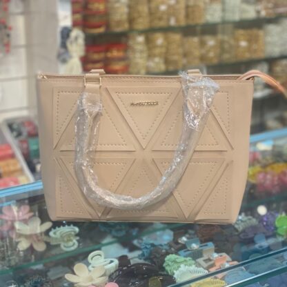 Plain Tan Leather Trapunto Tote Bag