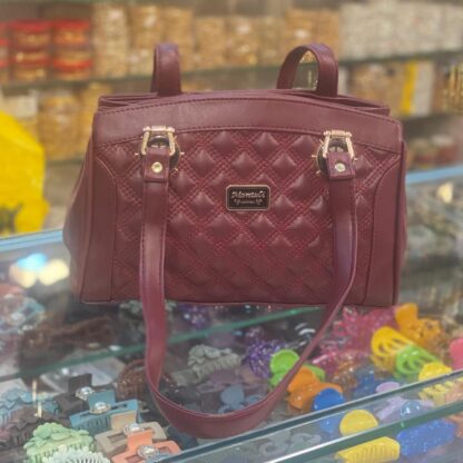 Rich Burgundy Quilted Satchel