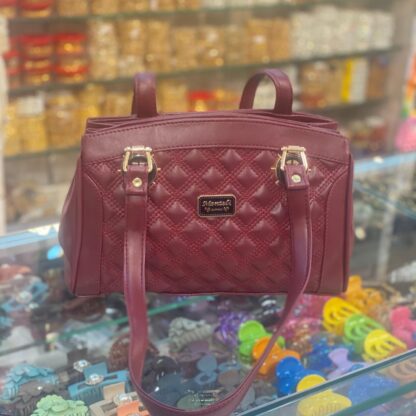 Rich Burgundy Quilted Satchel