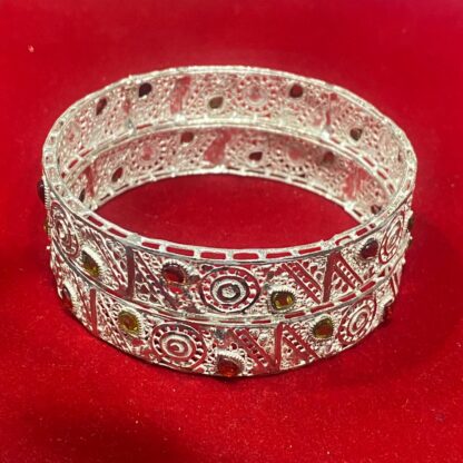 Silver Bangle Set: Mesmerizingly Detailed & Stackable - Image 2