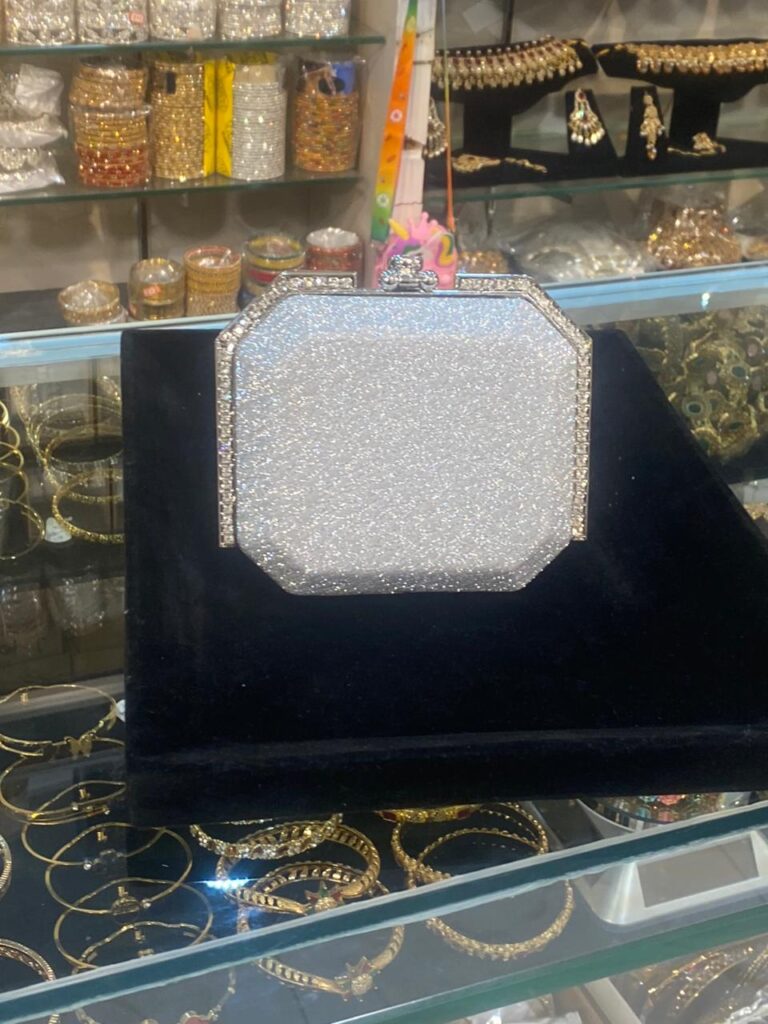 Silver Minaudiere Clutch