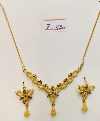 21ct Gold Butterfly Necklace and Earring Set