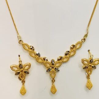 Butterfly 21ct Gold Necklace and Earring Set
