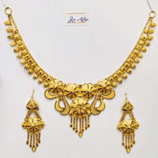 Exquisite Gold Arabic Necklace Set with Earrings