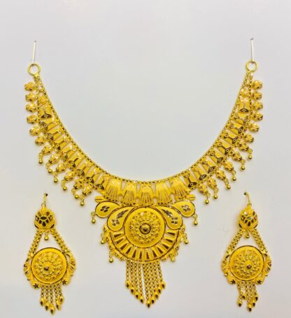 Bridal 22k Gold Pakistani Necklace Set 2 Tola with Matching Earrings – Traditional Wedding Jewelry Price PKR 770,000