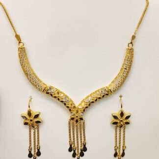 Bohemian Ethnic 22K Gold Necklace and Earrings Set – Luxury Statement Piece for Bridal Fashion, Festivals & Red Carpet