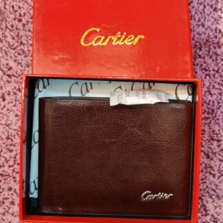 Cartier Genuine Cowhide Leather Wallet - Coffee Brown