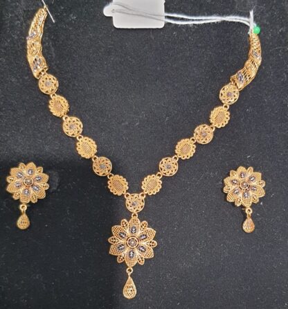 Eudocia Gold Filigree Necklace & Earrings Set - Image 2