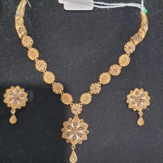 Eudocia Gold Filigree Necklace & Earrings Set