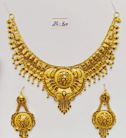 Exquisite 22k Gold Pakistani Necklace Set (2 Tolas)