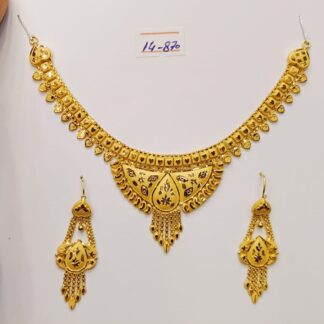 Majestic 21K Gold Necklace and Earring Ensemble