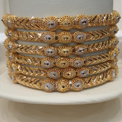 Modern and Fancy 21 Carat Gold Bangles for Women 3 Tola