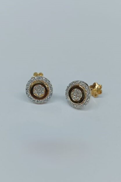 22ct Gold Round Diamond Halo Stud Earrings