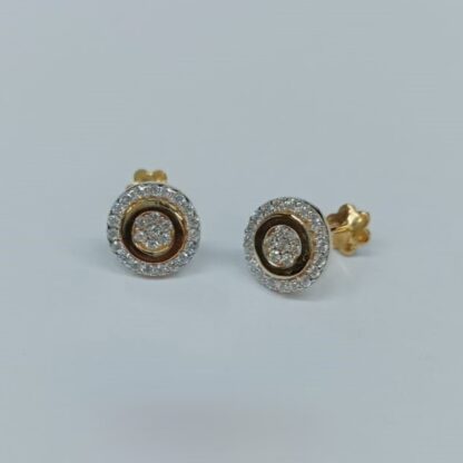 22ct Gold Round Diamond Halo Stud Earrings