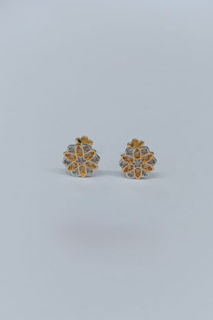 22ct Gold and Diamond Floral Stud Earrings