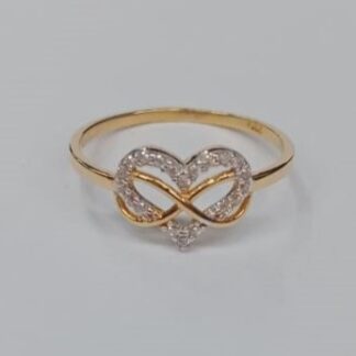 Gold Infinity Ring with Zircons