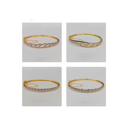 The Zircon Collection: Luxurious 22K Gold Bangles