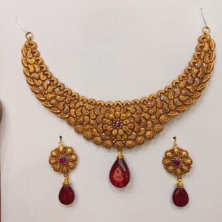 New Style 21K Gold Pakistani Bridal Necklace Set