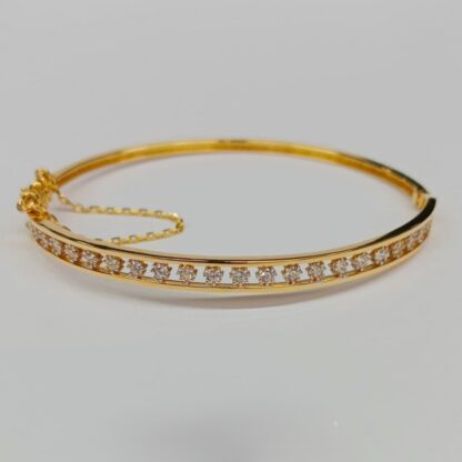 21K Gold Bangles with Micro Zircon Accents - Image 5