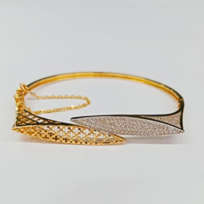 21K Gold Bangles with Micro Zircon Accents - Image 2