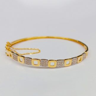 21K Gold Bangles with Micro Zircon Accents