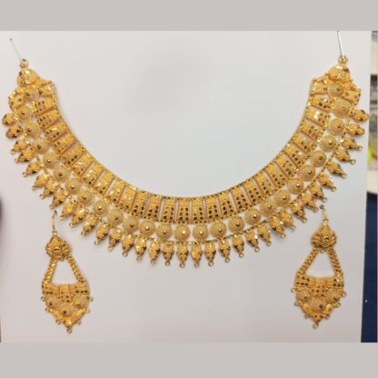 Royal 21K Gold Bridal Choker Set with Intricate Cutwork & Heritage Design - Image 2