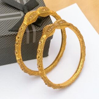 Wedding & Festive Gold Plated Kangan with 3D Printed RP Bangles Design