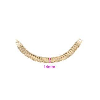 Sleek 14mm Gold-Tone Bar Link Bracelet – Modern Minimalist Jewelry