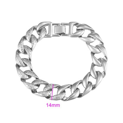 14mm Platinum Plated Iced Cuban Bracelet for Men
