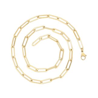 Luxurious 5mm Gold Vermeil Paperclip Chain Necklace
