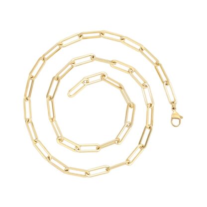 Luxurious 5mm Gold Vermeil Paperclip Chain Necklace