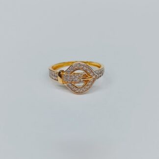 Statement 21K gold ring with round clustered stone centerpiece and polished band