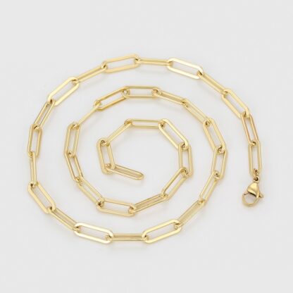 Luxurious 5mm Gold Vermeil Paperclip Chain Necklace - Image 2