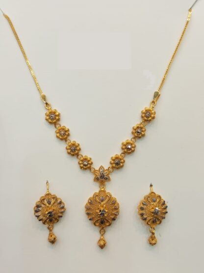 21K Gold Polki-Style Mala Set (1 Tola) - Image 2