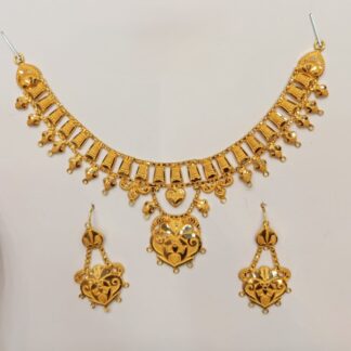 1 Tola 22ct Gold Filigree Necklace Set with Earrings