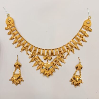 1 Tola 22ct Gold Filigree Necklace Set with Earrings - Image 2