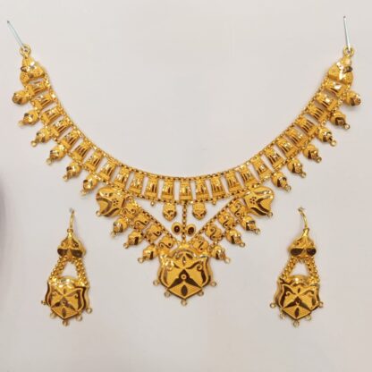 15 Grams 22ct Gold Filigree Necklace Set with Earrings